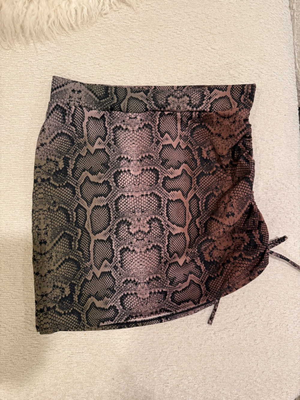 Snake Print Mini Skirt in Brown and Black